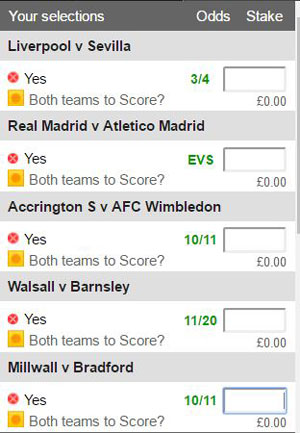 Track My BTTS Bet
